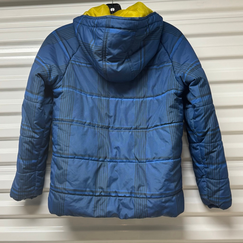 Eddie Bauer Kids Blue Plaid Hooded Puffer Jacket Insulated Winter Coat Size M - Picture 7 of 10
